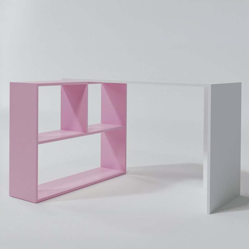 Jazzlene Computer Desk, White/Pink