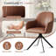 Modern Dining Chairs Set, Ergonomic Back with Soft Padded Armrests, 360° Swivel Thickened Breathable Seat, Sturdy Metal Legs, Easy Assembly-1696877347-1696877374
