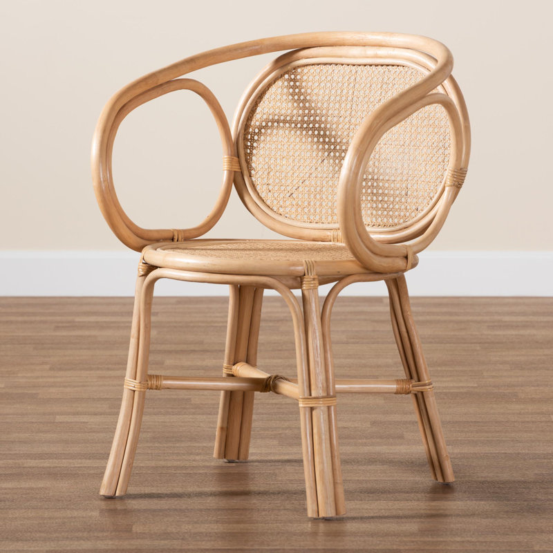 Akelius 45cm H King Louis Back Armchair, Natural/Light Brown