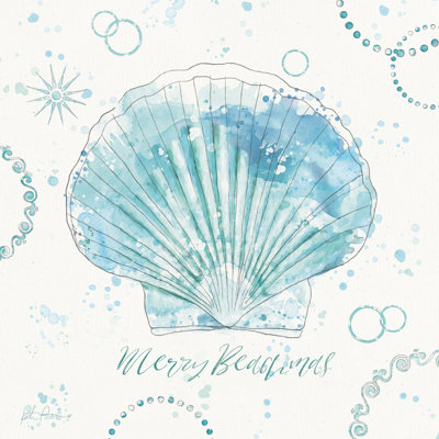 Coastal Splash II Merry Beachmas by Katie Pertiet - Wrapped Canvas Painting
