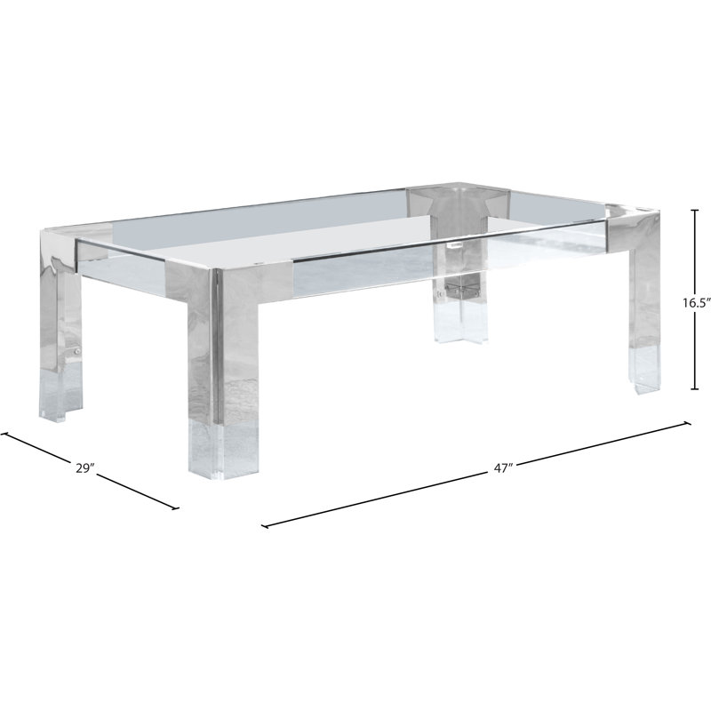 Casper Glass Top Coffee Table, Chrome