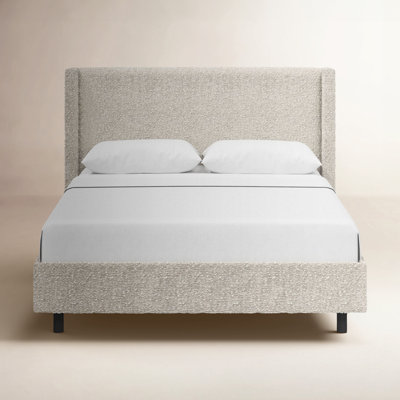 Hanson Upholstered Wingback Platform Bed