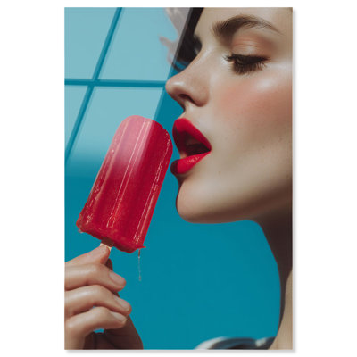 «Cherry Pop Kiss II», reproduction d'art acrylique sur toile par Notoriart, prête à être accrochée, 10 x 15