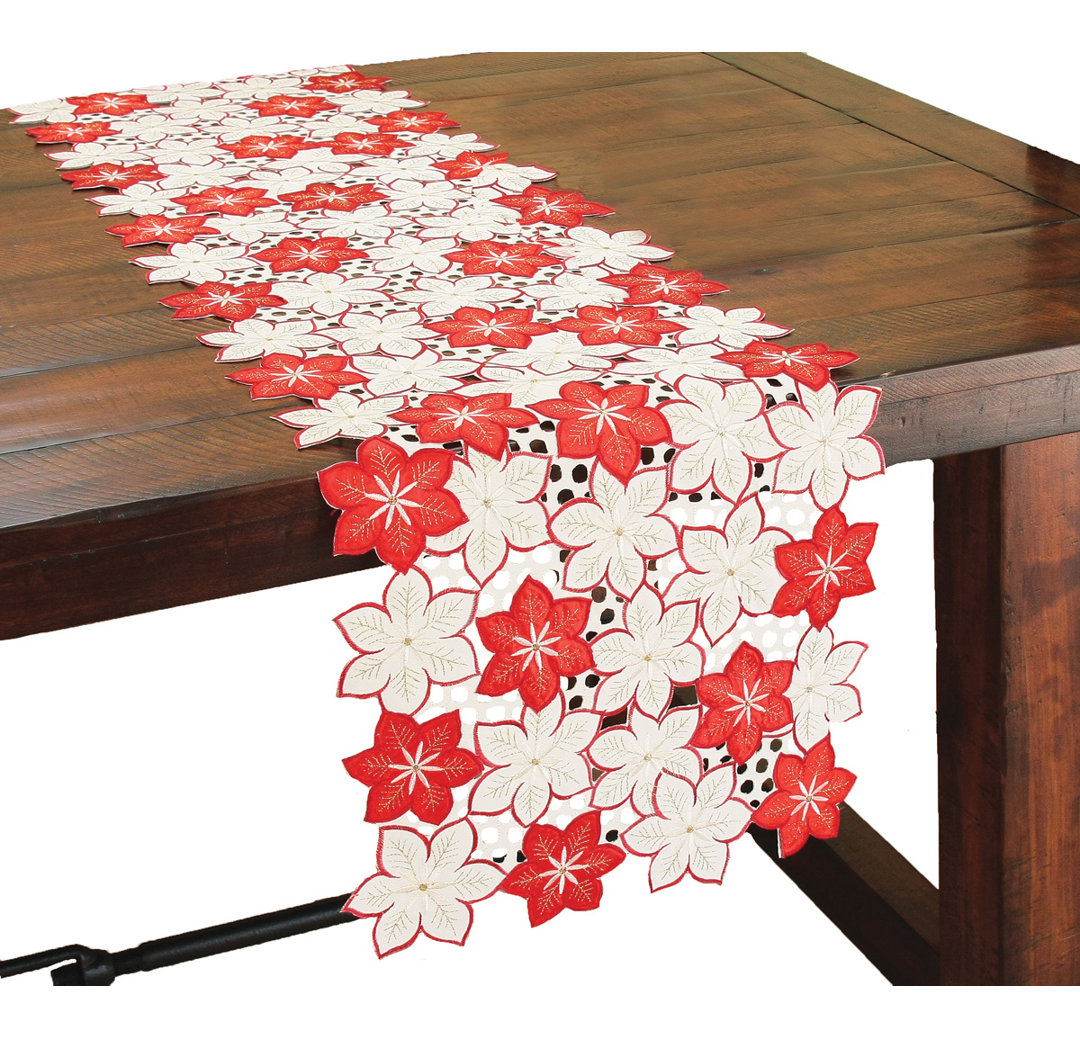 Saltz Embroidered Cutwork Holiday Table Runner The Holiday Aisle® 