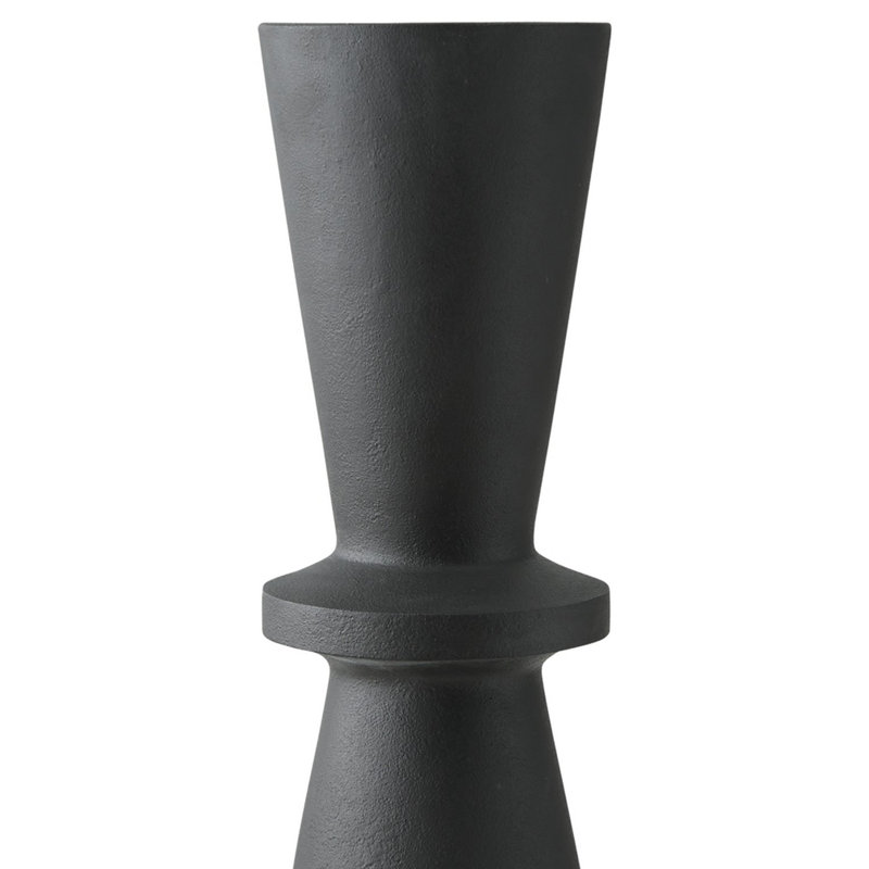 Black Hourglass Textured Plastic Floor Vase