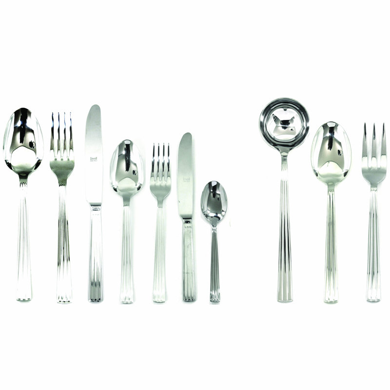 Ensemble de couverts Sole avec couteaux H / H - 87 pièces - Acier inoxydable