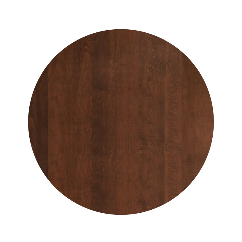 Gysbert Maple Round Solid Wood Dining Table, Walnut, 48" W x 48" L