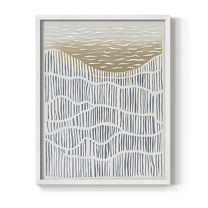 Impression abstraite encadrée CDXCI - prête à être accrochée - fabriquée aux États-Unis, H 14 po x l 11 po, Blanc
