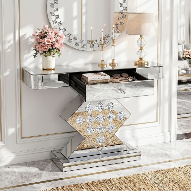 39.37'' Glass Console Table