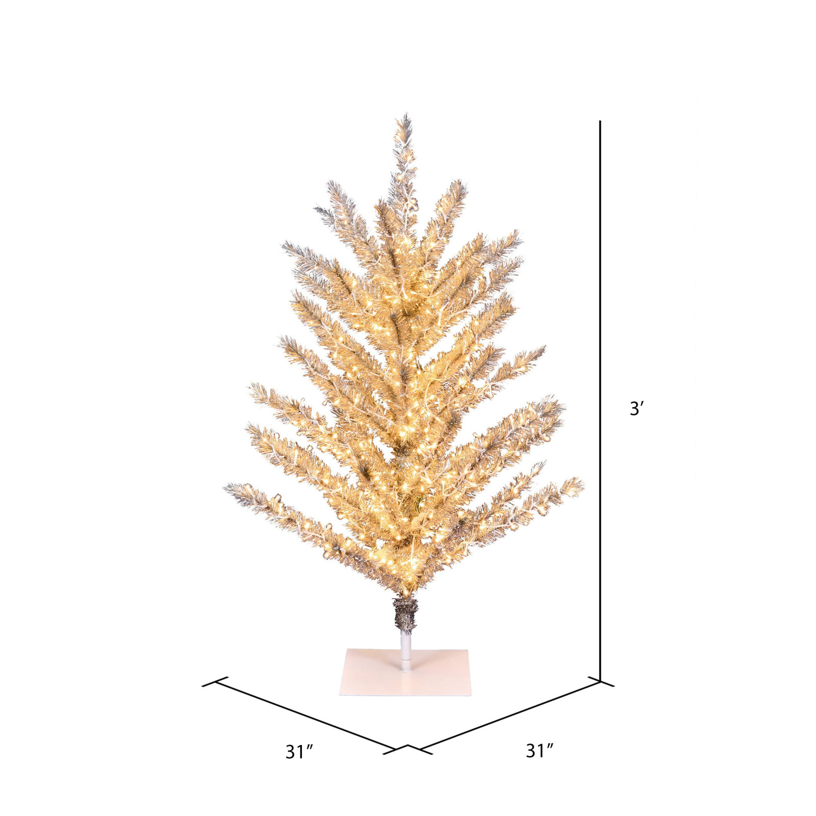 8' Pre-Lit Pine Tree, 3', Warm White