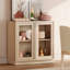 Buffet moderne 63 "avec 4 portes en verre, buffet multifonctionnel avec grand rangement et tablette réglable-301220110-503590437