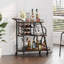 Chariot-bar l 35,43 po à 3 niveaux avec porte-bouteilles et porte-verres à pied-408196157-408196159