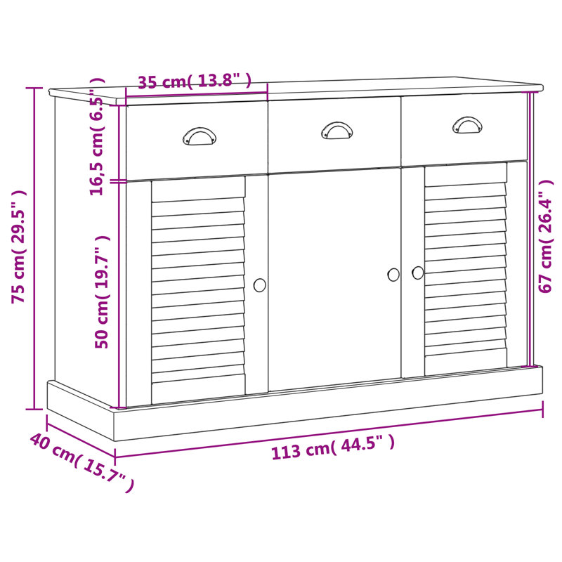 If you are short on space but need more storage, this compact and stylish sideboard is here to help!, Brown