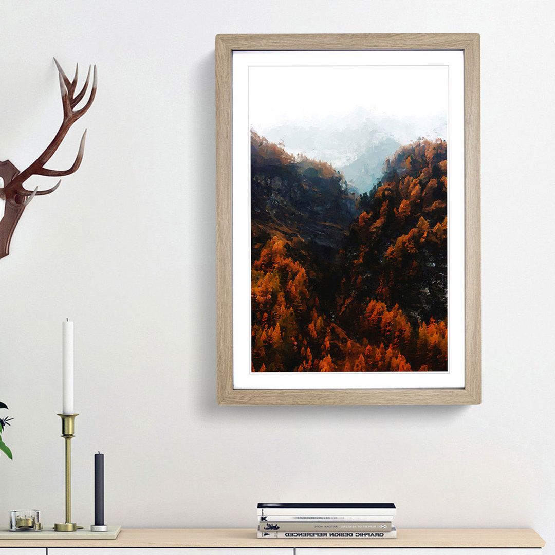 Mountains in South Tyrol in Italy in Abstract - Framed Print