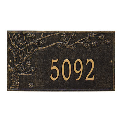 Plaque d'adresse murale 1 ligne Spring Blossom