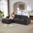 Soneson 4-Piece U-Shaped Chenille Sectional Modular With Two Ottoman-947918002
