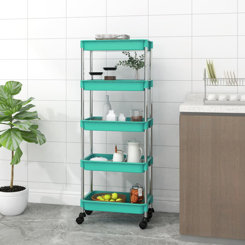 Petillo Kitchen Cart, Turquoise