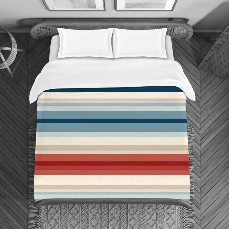 Polyester Striped Duvet Cover, Twin Duvet Cover