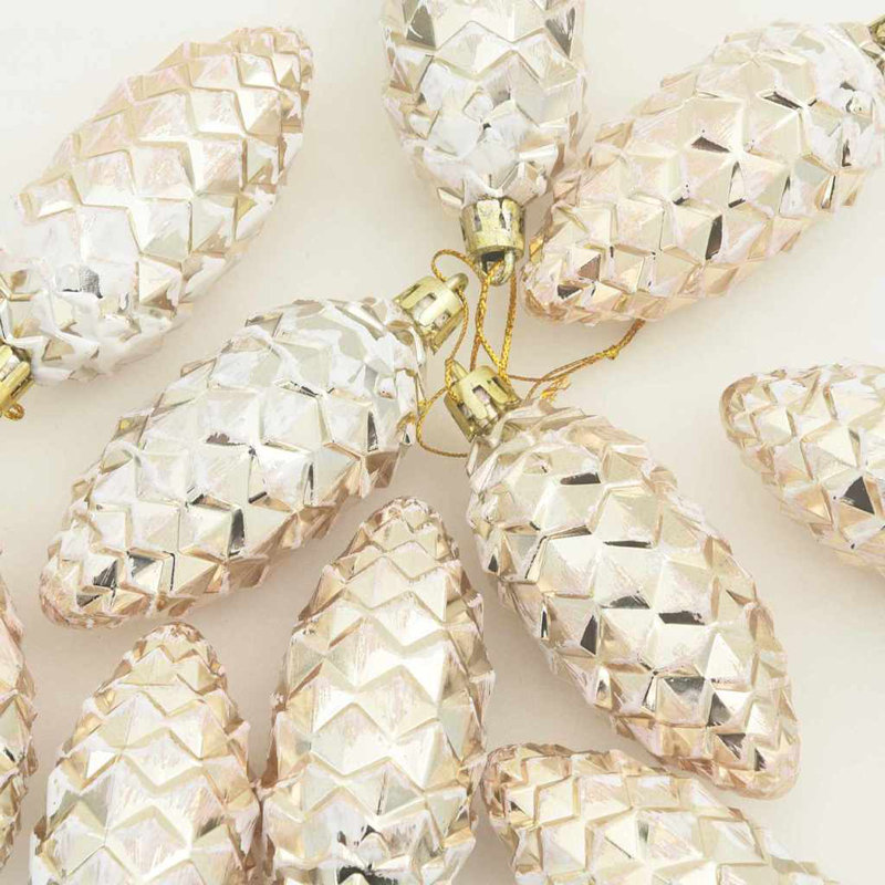 vidaXL Christmas Pine Cone Ball, Champagne
