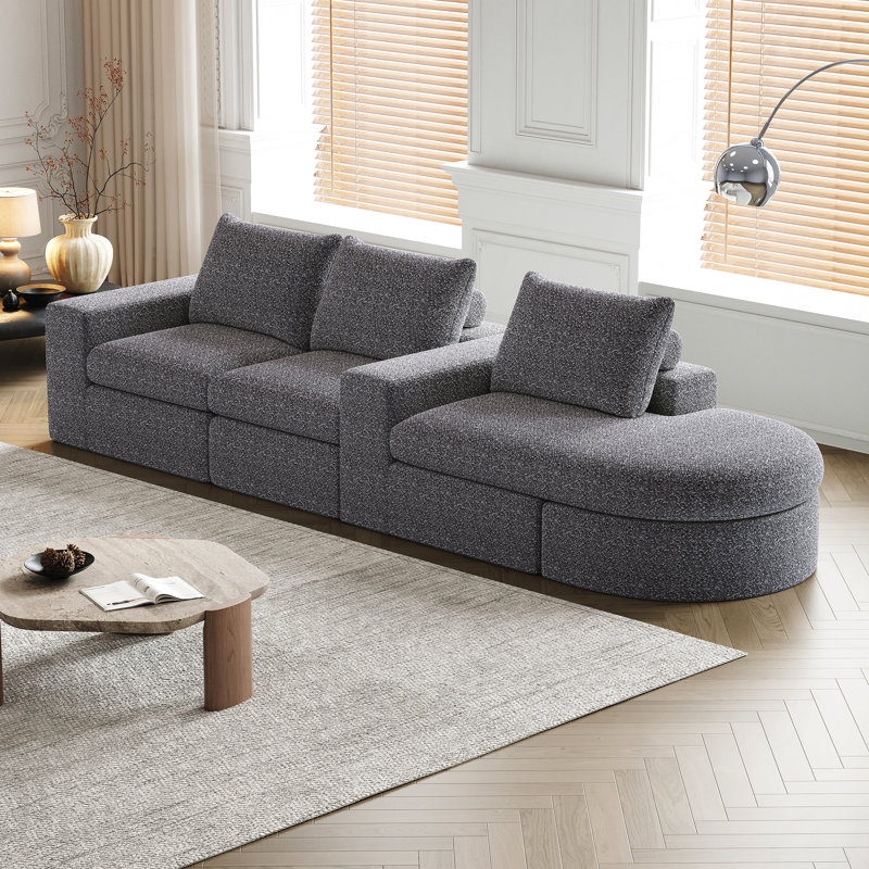 Canapé modulaire incurvé 99 po Chenille Cloud