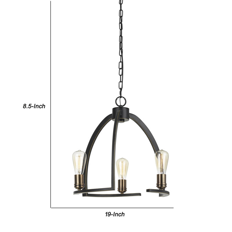 3 - Light Wagon Wheel Chandelier