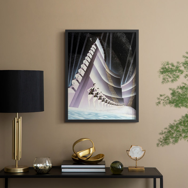 Aquacade Framed Print - Solid Wood, Black, 15" H x 12" W