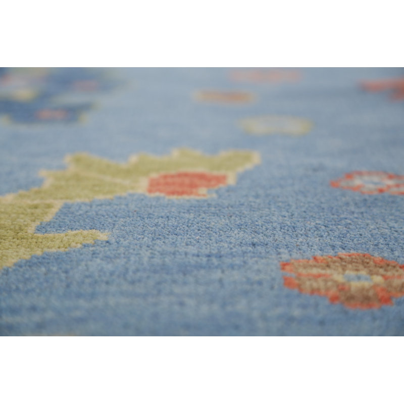 Tapis bleu All-Over Oushak 9 x 18