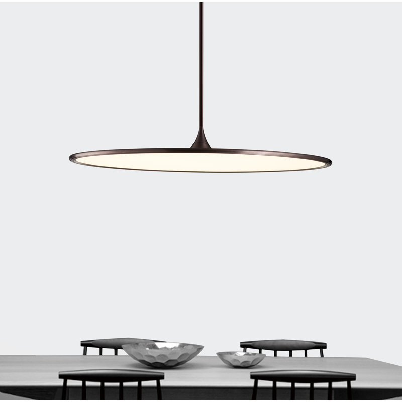 Athalie 1 - Light LED Geometric Pendant, 3.5" H x 19.7" W x 19.7" D, Satin Dark Gray