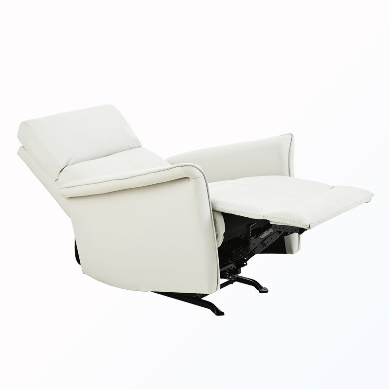 Fauteuil inclinable manuel berçant rembourré, Similicuir gris