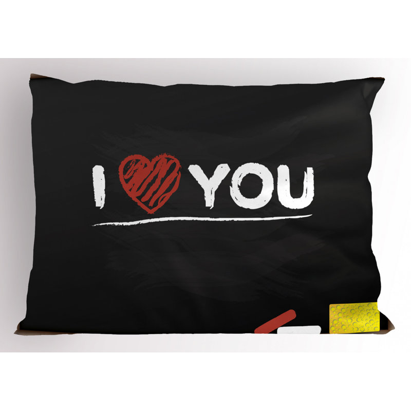 King Size Black and Red Polyester Pillow Sham
