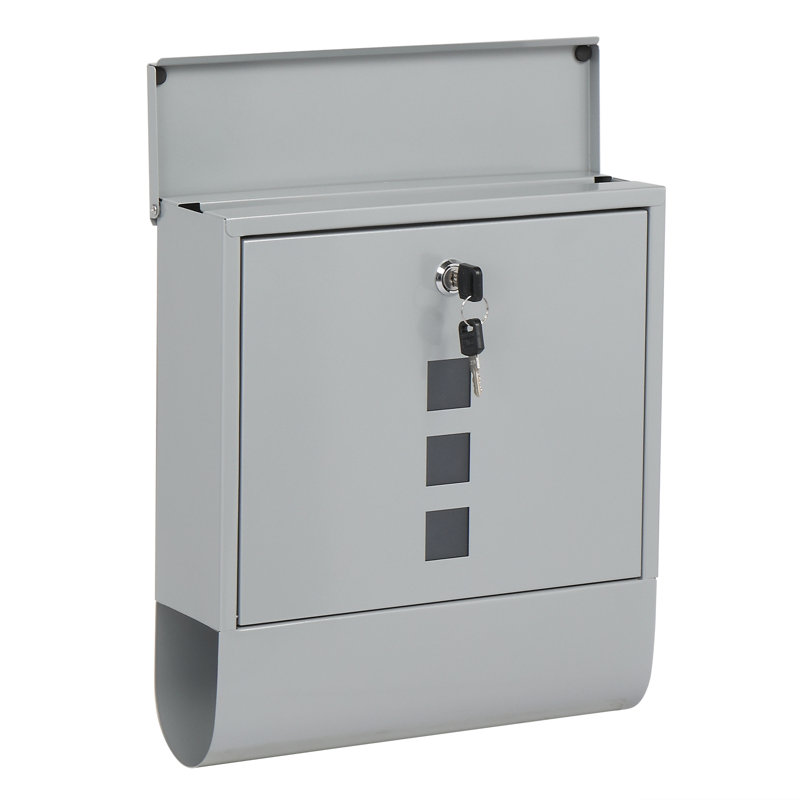 Strohl Metal Wall Mounted Letter Box, Silver