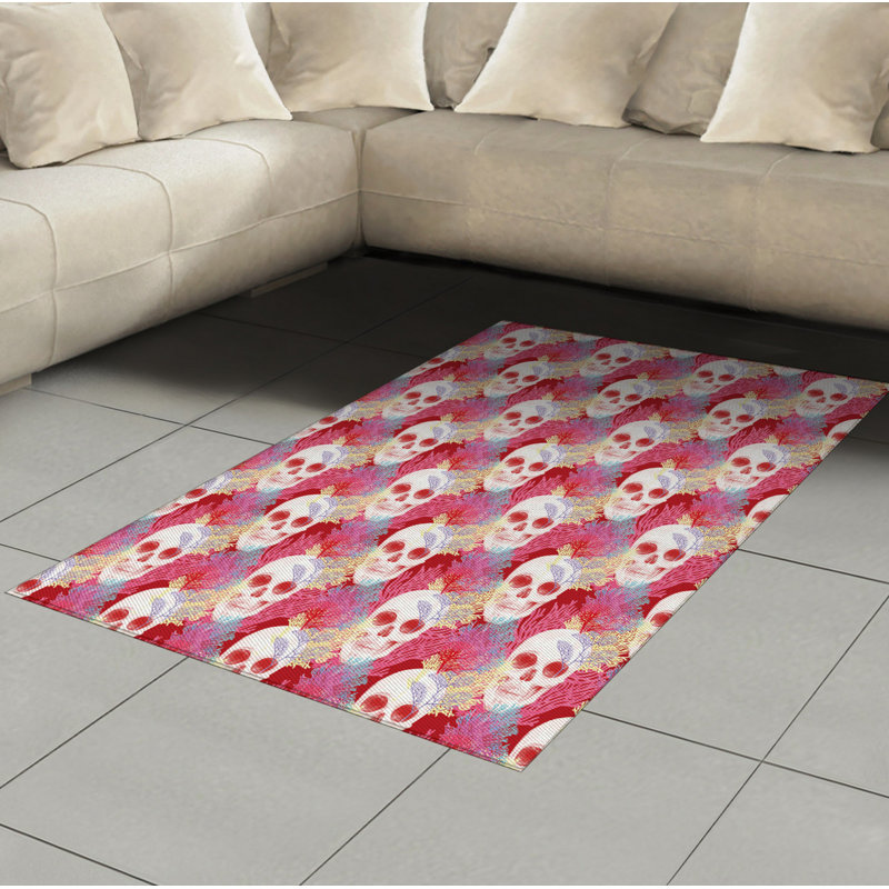 Abstract Art High Density Long Fiber Poly Threads Decorative Area Rug Carpet, Rectangle 4' x 5'8"