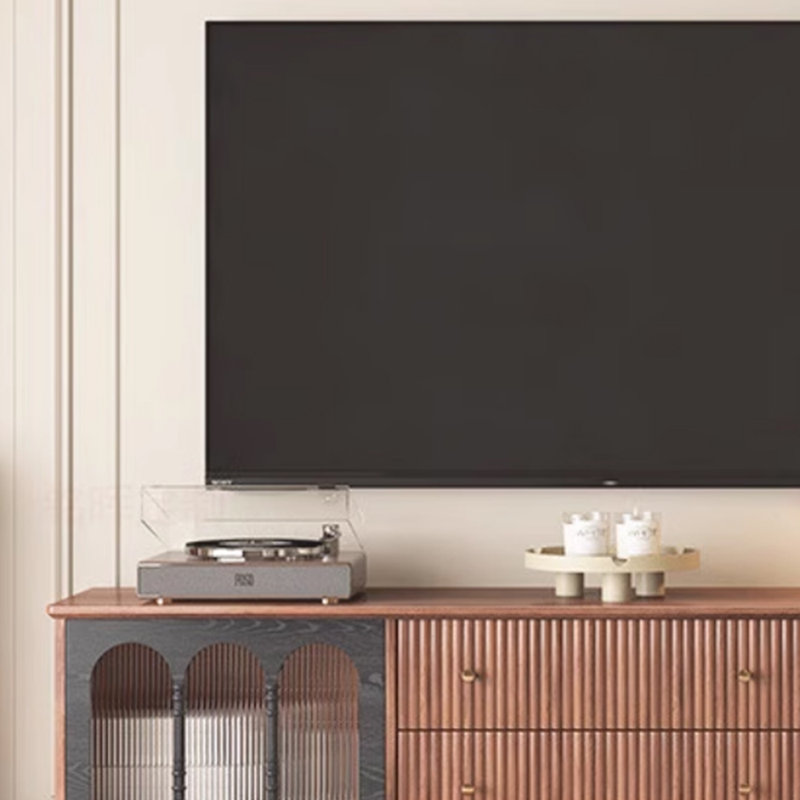 Meuble télé en bois massif de style médiéval, 78.74"