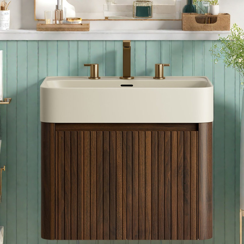 Modern 24 Inch Vanities(Must include both Vanity Cabinet  and Sink) with Storage, 23.62