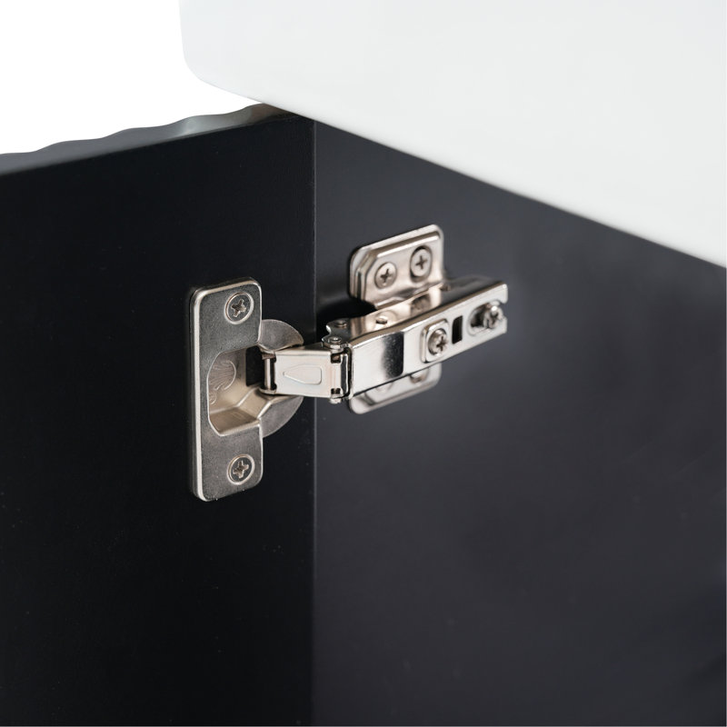 Meuble-lavabo flottant moderne de 21,6 po avec lavabo en céramique - parfait pour les petites salles de bain, rangement à droite