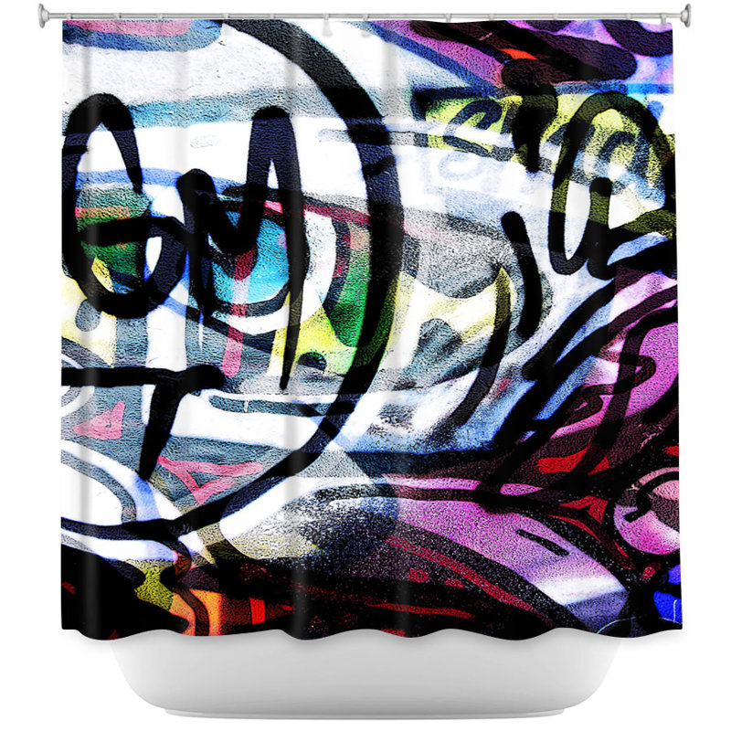 Rideau de douche à 5 simples graffitis