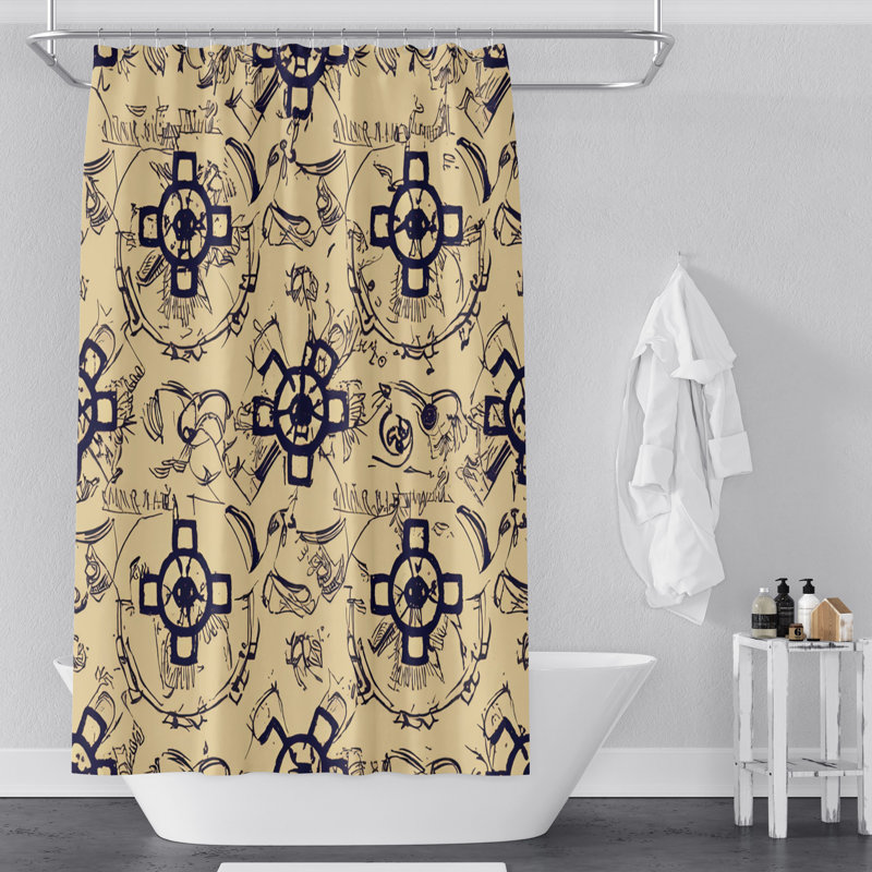 Rideau de douche abstrait Gwenlyn, H 93 po x l 70 po