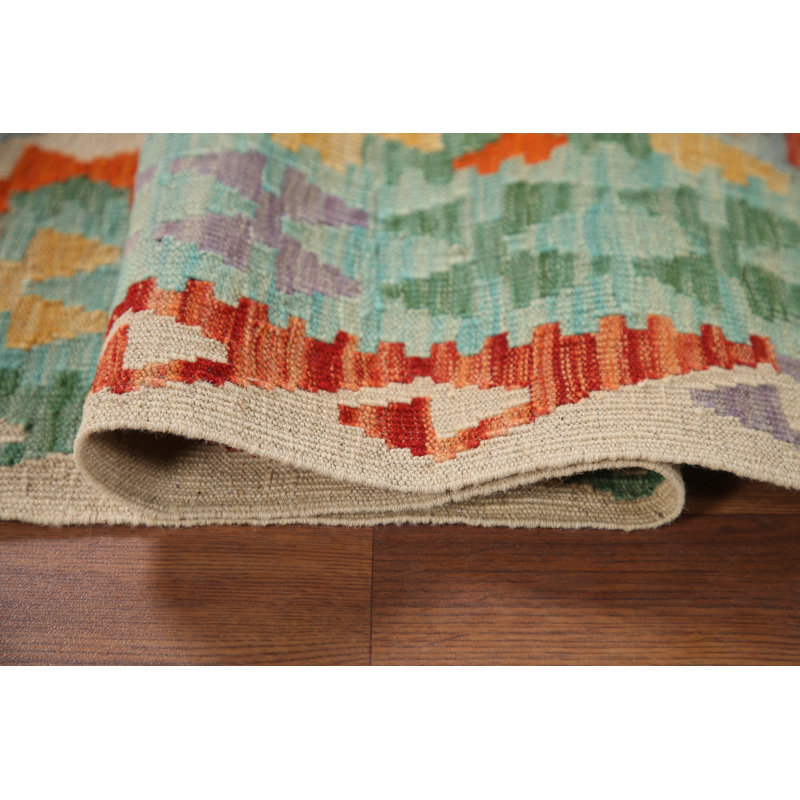 Multolor Kilim Wool Runner Rug 3x10