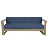 Coastal Teak Patio Sofa with Sunbrella Cushions