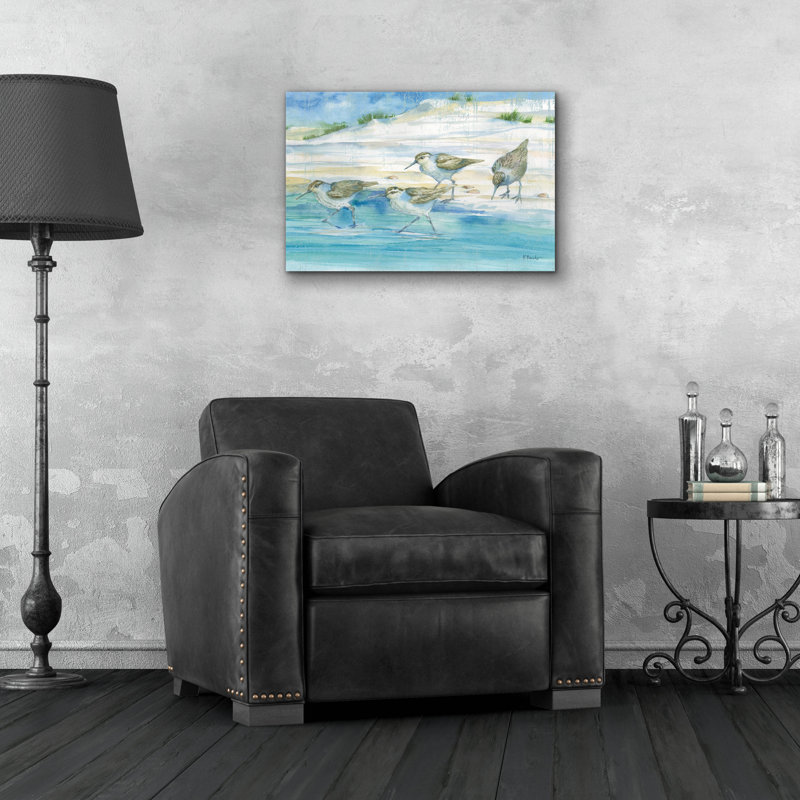 «Sandy Sandpipers II» par Paul Brent, art mural en verre acrylique, H 16 po x l 24 po x P 0,2 po