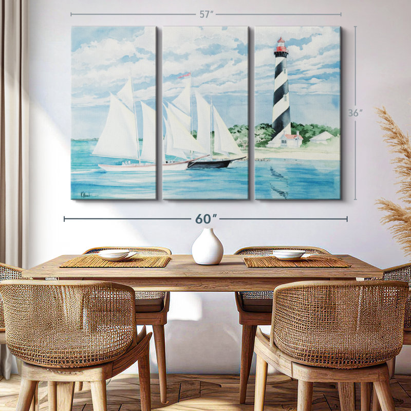 «Passing The Light», 3 pièces sur toile, H 36 po x l 57 po x P 1,25 po