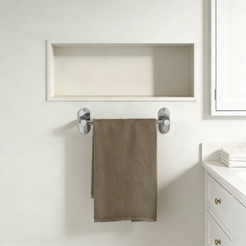 Adjustable 14.4Inch - 25.2Inch Towel Rack, Self Adhesive Wall Mounted, Brushed Nickel