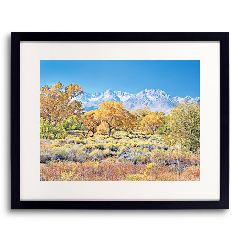 Autumn Pasture et Sierra Nevada Mts. par Bruce Heinemann - Photographie avec cadre, Toile avec cadre noir, Pas de tapis