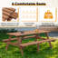 Table de pique-nique en bois pour 8 personnes avec bancs intégrés et trou pour parasol-1303315107