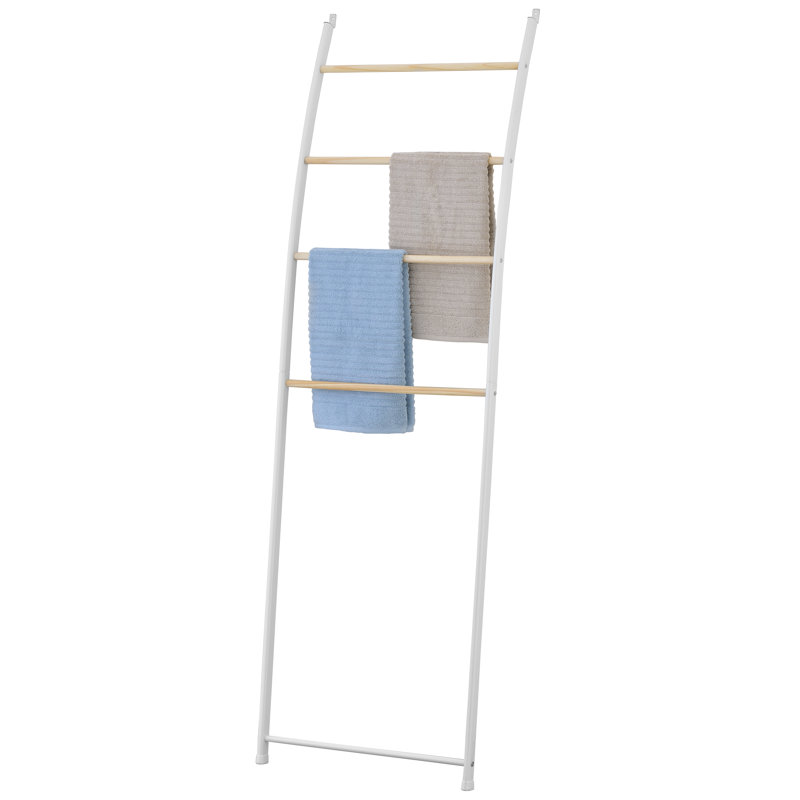 4-Bar Wall-Leaning Towel Quilt Rack, Natural