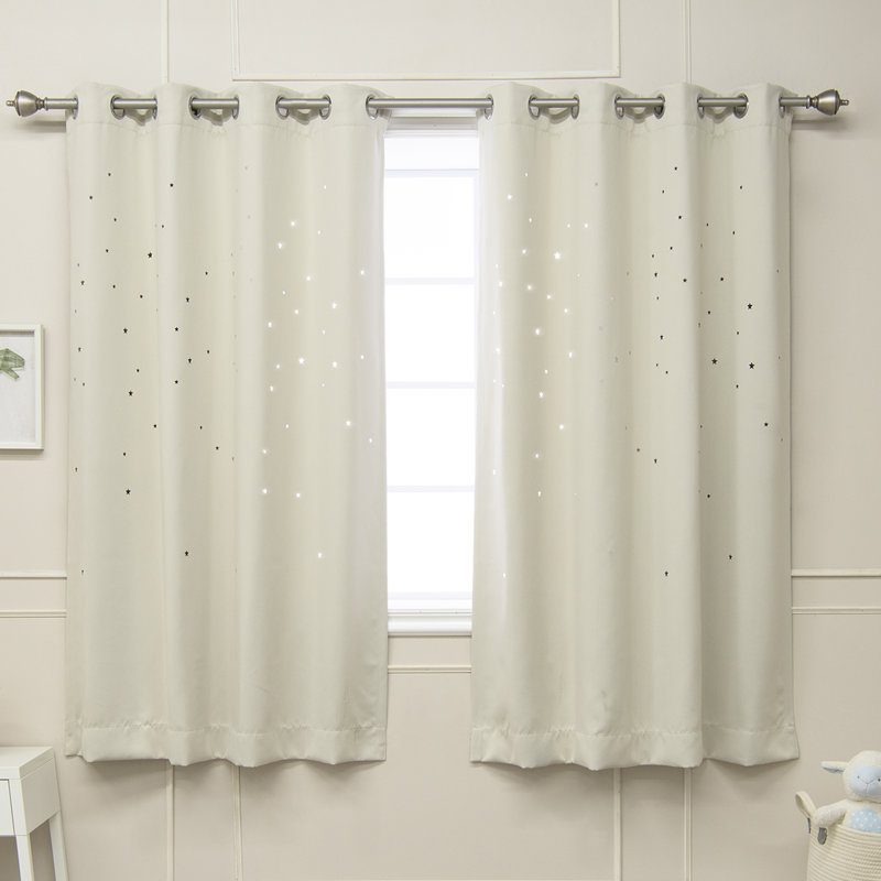 Gaitan Room Darkening Curtain Pair, 52" W x 63" L, Biscuit