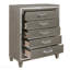 Commode de rangement de style moderne en métal argenté gris argenté avec 5 tiroirs et 1 pièce