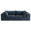 Nuage de siège bleu profond en velours côtelé de 39,8 po, coussin amovible double couche, sans assemblage, idéal pour différents espaces. Douceur de la plume, polyvalence modulaire, espace de compression haute densité