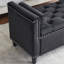 Banc de rangement rembourré, banc de chevet à boutons en velours, salon d'entrée avec accoudoirs, garniture cloutée-1705298446