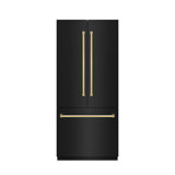 ZLINE Autograph 36 in. Black Stainless Refrigerator w/ Gray & Bronze Accents